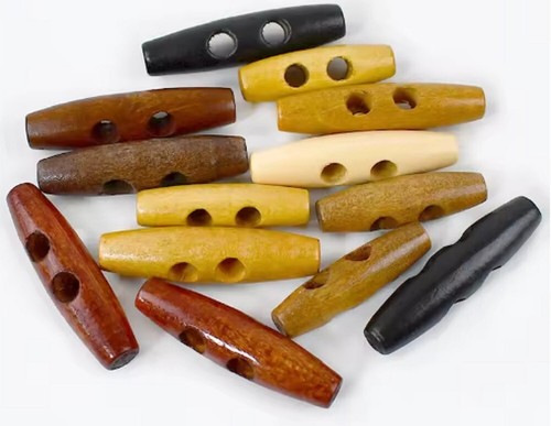 60mm wooden toggle buttons - 30-60mm,