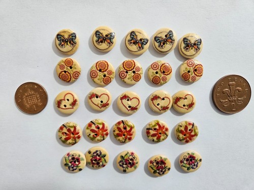 Wooden buttons holes - wooden, 2