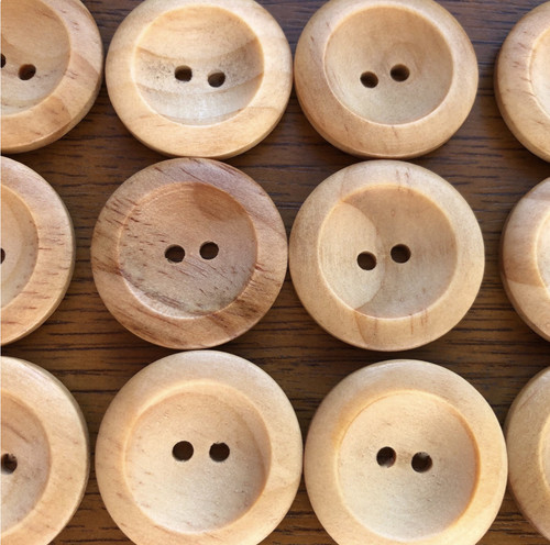 Wooden buttons natural - natural, 2