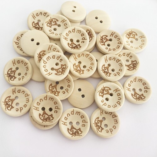 Handmade wooden buttons round - handmade,