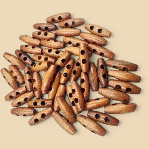 30mm wooden brown toggle - wooden,