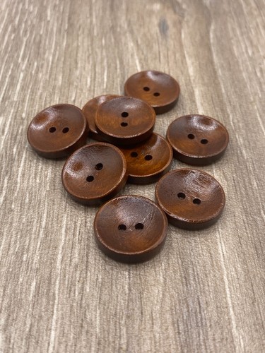 20mm brown wooden buttons - 20mm, 2