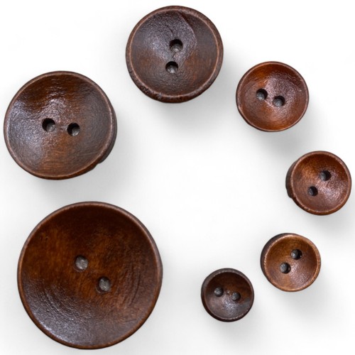 Wooden buttons brown bowl - buttons,