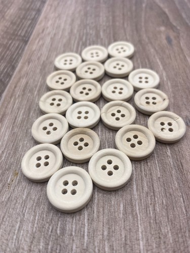 18mm natural wooden buttons - natural,