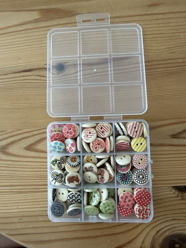 Box wooden buttons hole - box, of