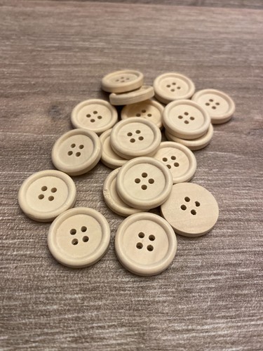20mm natural wooden buttons - 20mm,