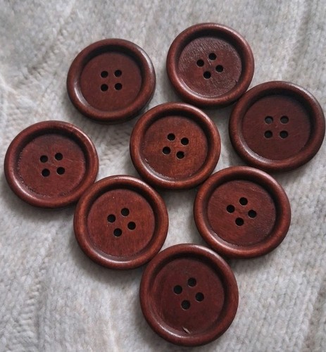 Wooden buttons 30mm chestnut - wooden,