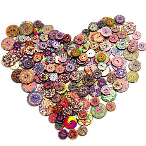 100pcs wooden sewing buttons - sewing,