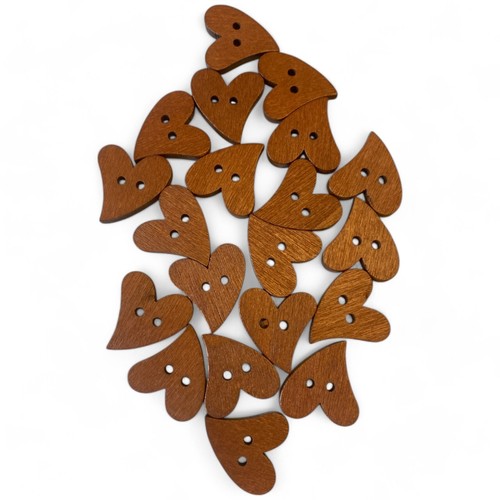20mm heart shaped - shaped, wooden