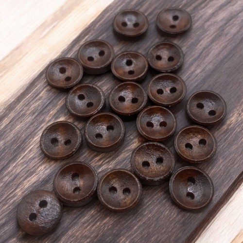 9mm brown wooden buttons oval - 9mm,