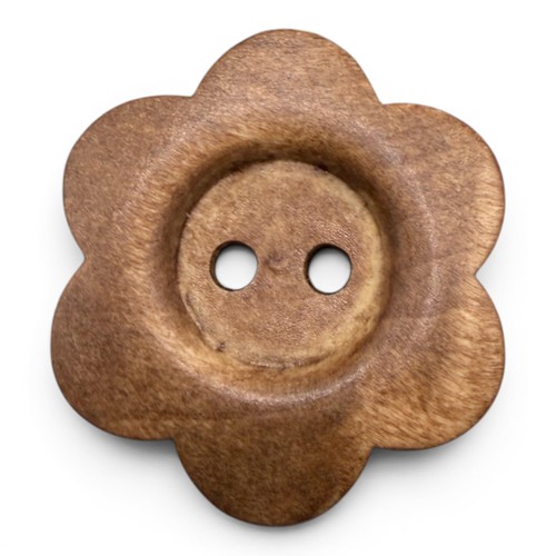 Wooden flower buttons - wooden,