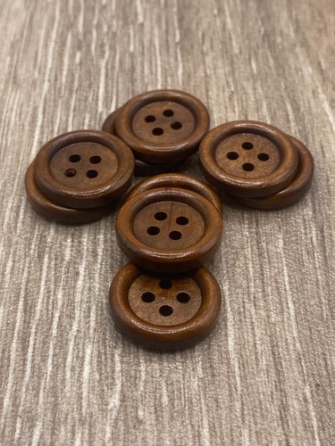 18mm round brown wooden - 18mm,