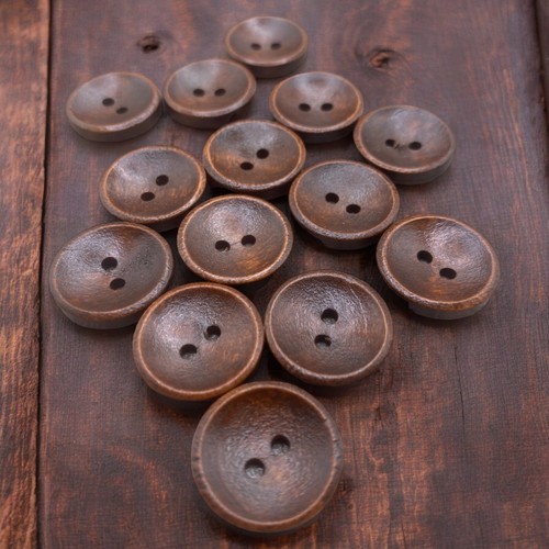 18mm brown wooden buttons - 18mm,