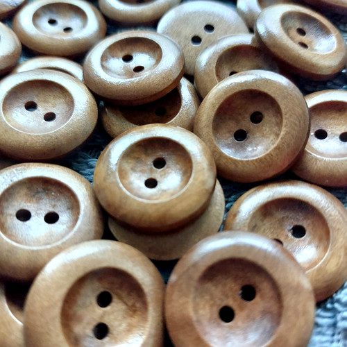 Wooden buttons 25mm holes - wooden, 25mm,