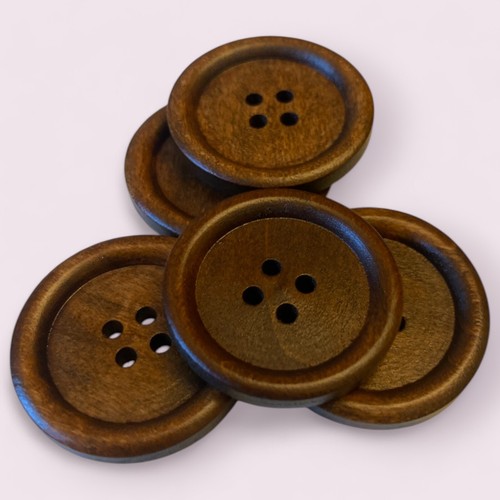 30mm large brown wooden - large,