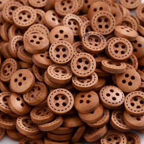 Real wooden buttons - wooden,