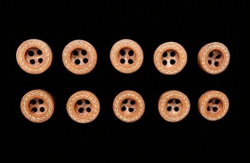 Brown wooden buttons - 4,