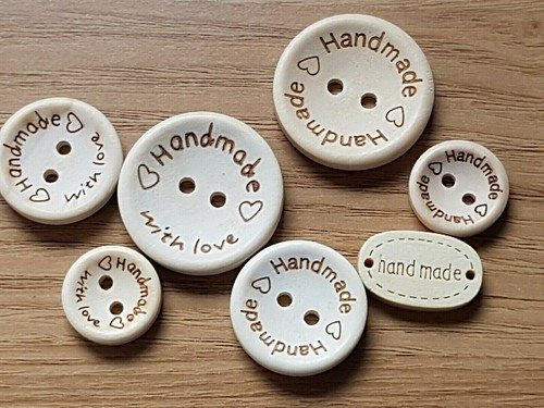 Wooden buttons handmade with - wooden,