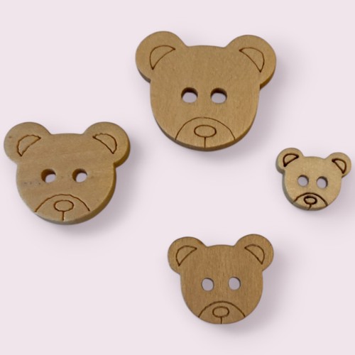 Buttons teddy bear head - teddy,