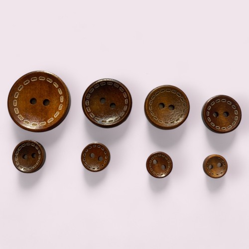 Brown wooden buttons with - brown,