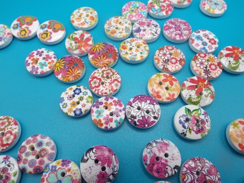 15mm buttons wooden - 15mm,