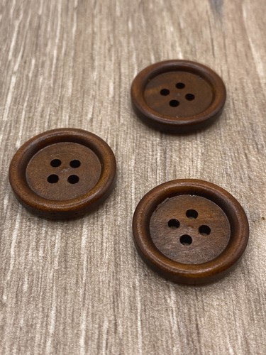 23mm round brown wooden - round,