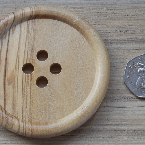 Large natural wooden buttons - natural, buttons-