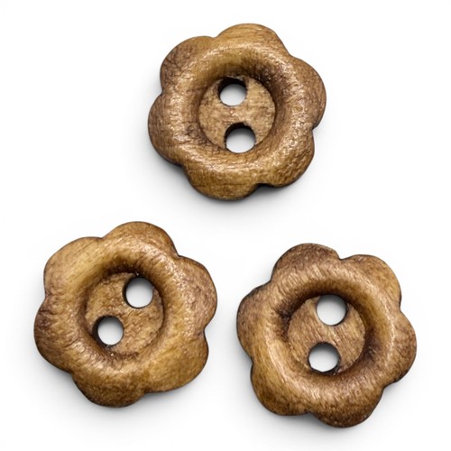 Small wooden flower buttons - small, buttons,