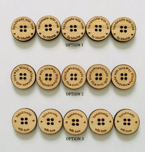 Personalised oak buttons - personalised,
