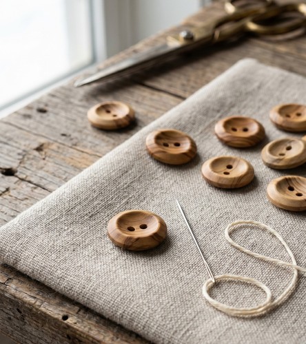 Wooden hole buttons in - 2,