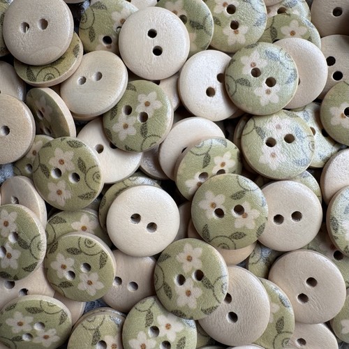 Green flower round wooden - 50, x