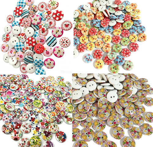 15mm flower print natural - 15mm,